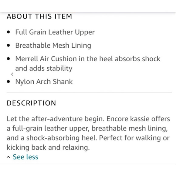 Merrell Encore Kassie Leather Comfort Shoes Women's Size 6 - Picture 8 of 9